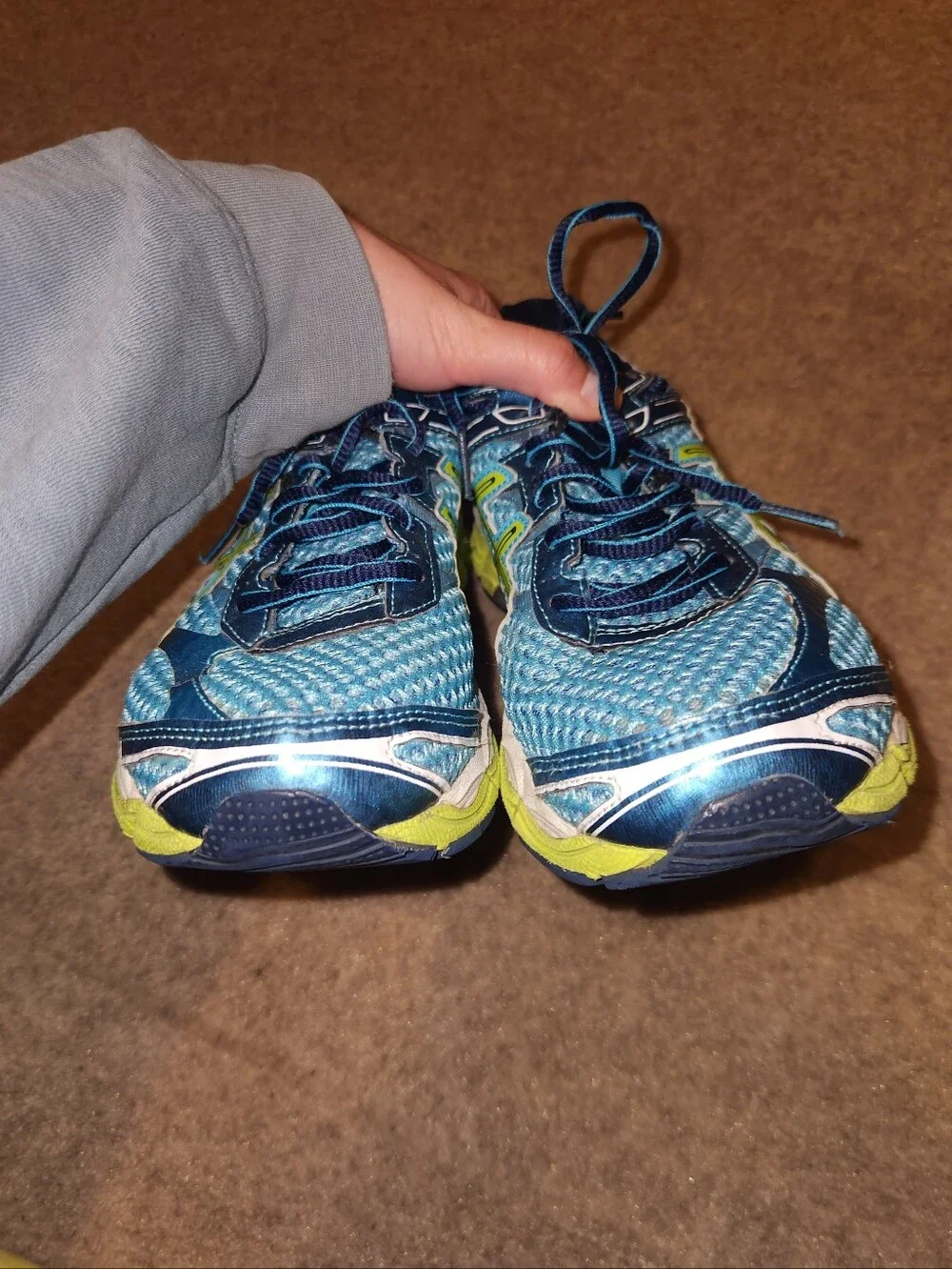 Asics Gel-cumulus 16 Running Sneakers | Blue Neon Yellow | W8.5